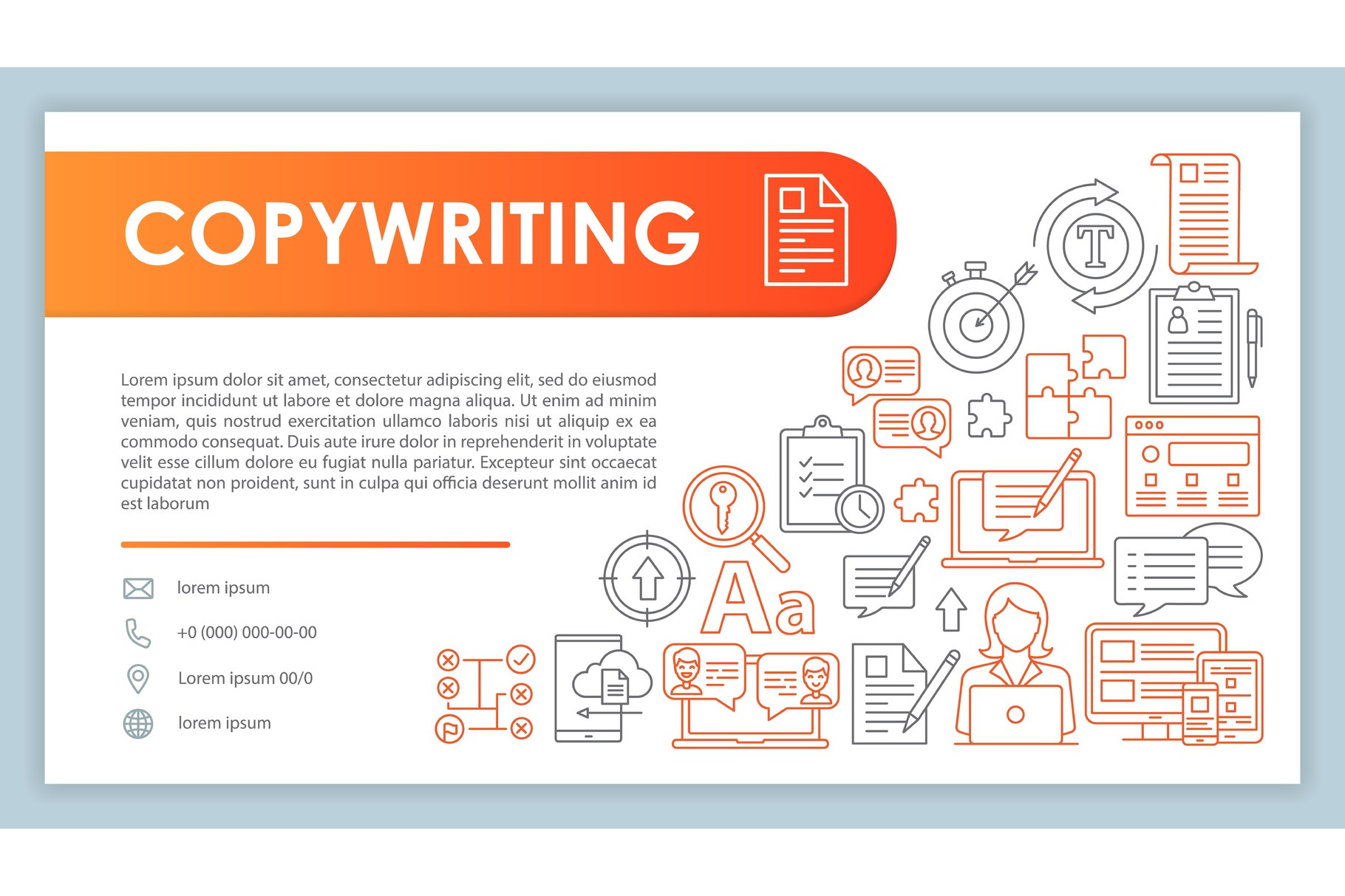 Copywriting banner, business card, a Business Card Template by IMG Visuals