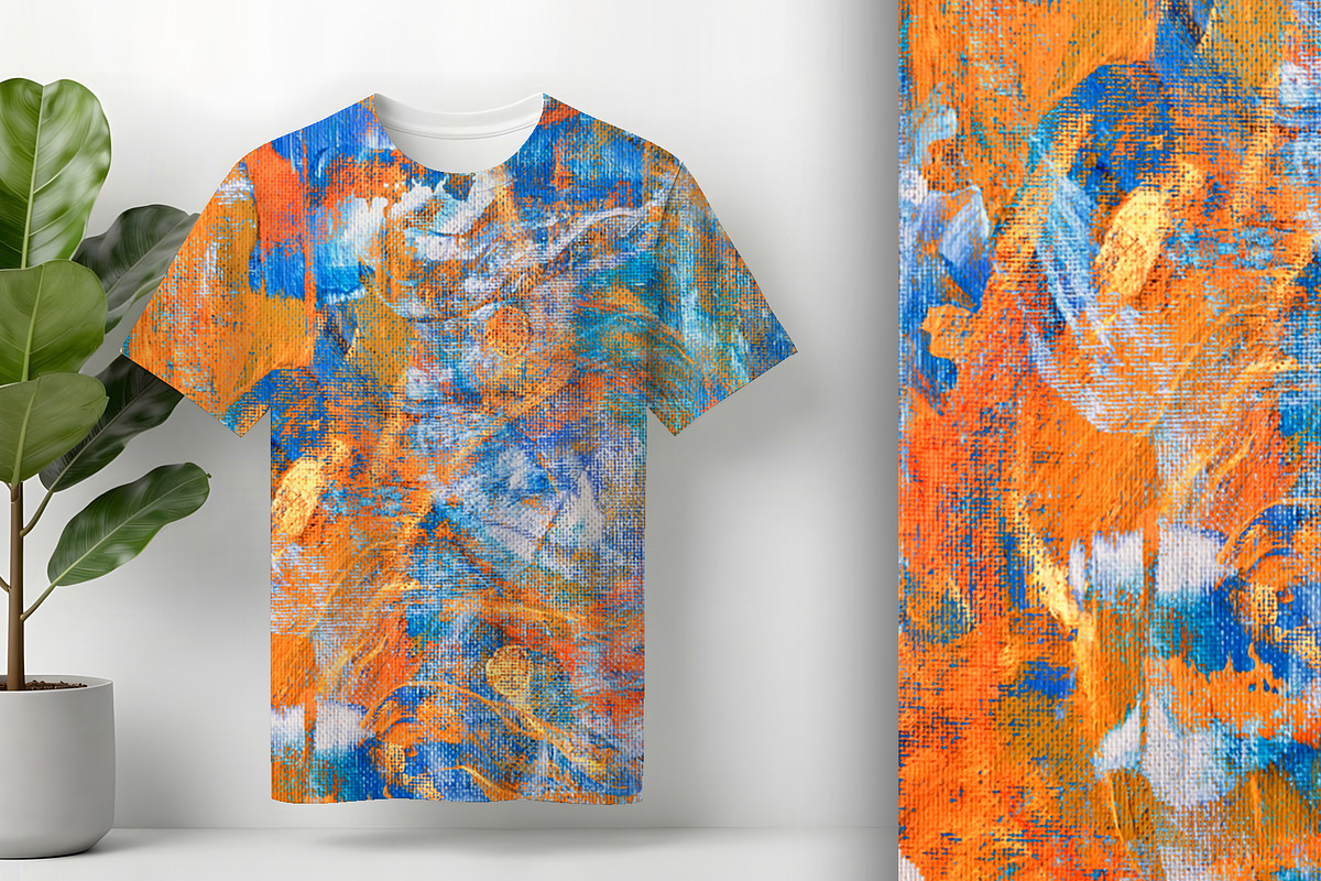 Orange and Blue Paint Abstract, a Background Graphic by Sharon Schwalbe (Photo 2 of 6)
