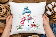 Christmas Snowman Clipart Bundle, a Seasonal Illustration by designcity5 (Thumbnail 4 of 5)