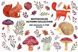 Watercolor autumn collection