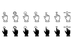 Computer Mouse Cursor Finger Icons, a Technology Illustration by Gentle Studio