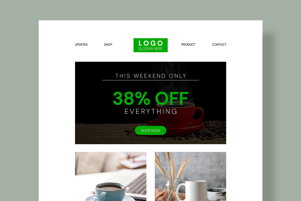 Modern Promotional Email Newsletter, an UI Kit Template by MightyDesign (Photo 2 of 9)