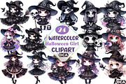 Cute Witch Halloween Girl PNG Clipar, an Illustration by DreamCafeArt (Thumbnail 1 of 5)