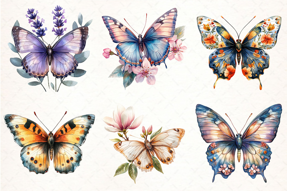 Floral Butterfly Png Bundle, an Illustration by Pixels.Craft (Photo 3 of 7)