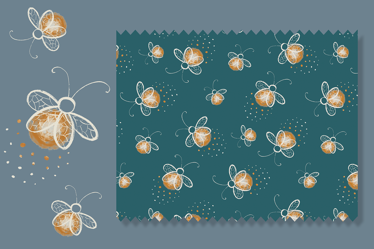 Firefly Seamless Pattern Design, a Pattern Graphic by Lady Bruniere Design (Photo 2 of 8)