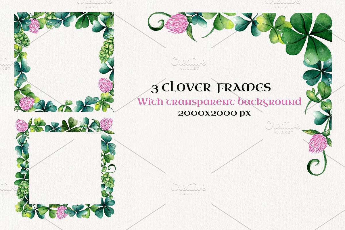Watercolor clover clipart. Shamrock., a Graphic by NinaBrai (Photo 4 of 5)
