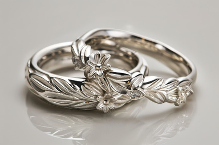 Elegant silver wedding rings designe, a Photo by Tanuart