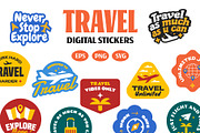 Retro travel Digital Stickers Bundle, an Object Graphic by TSRY (Thumbnail 1 of 3)