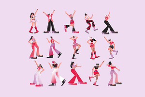 People Dancing Illustration Set