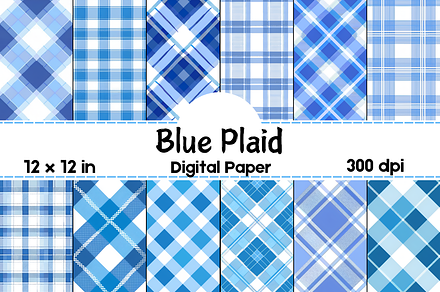 Blue Plaid Seamless Pattern
