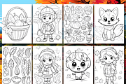 200 Cute Autumn Coloring Pages, a Seasonal Illustration by Coco Bloom (Thumbnail 7 of 9)