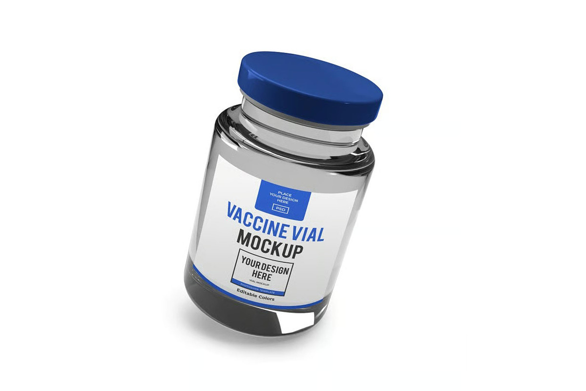 Vaccine Vial Mockup Template Set, a Packaging Mockup by DesignRushMarket (Photo 6 of 11)
