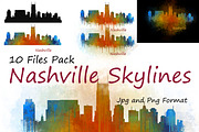 10xFiles Pack Nashville Skylines, an Illustration by HQPhoto Store (Thumbnail 1 of 9)
