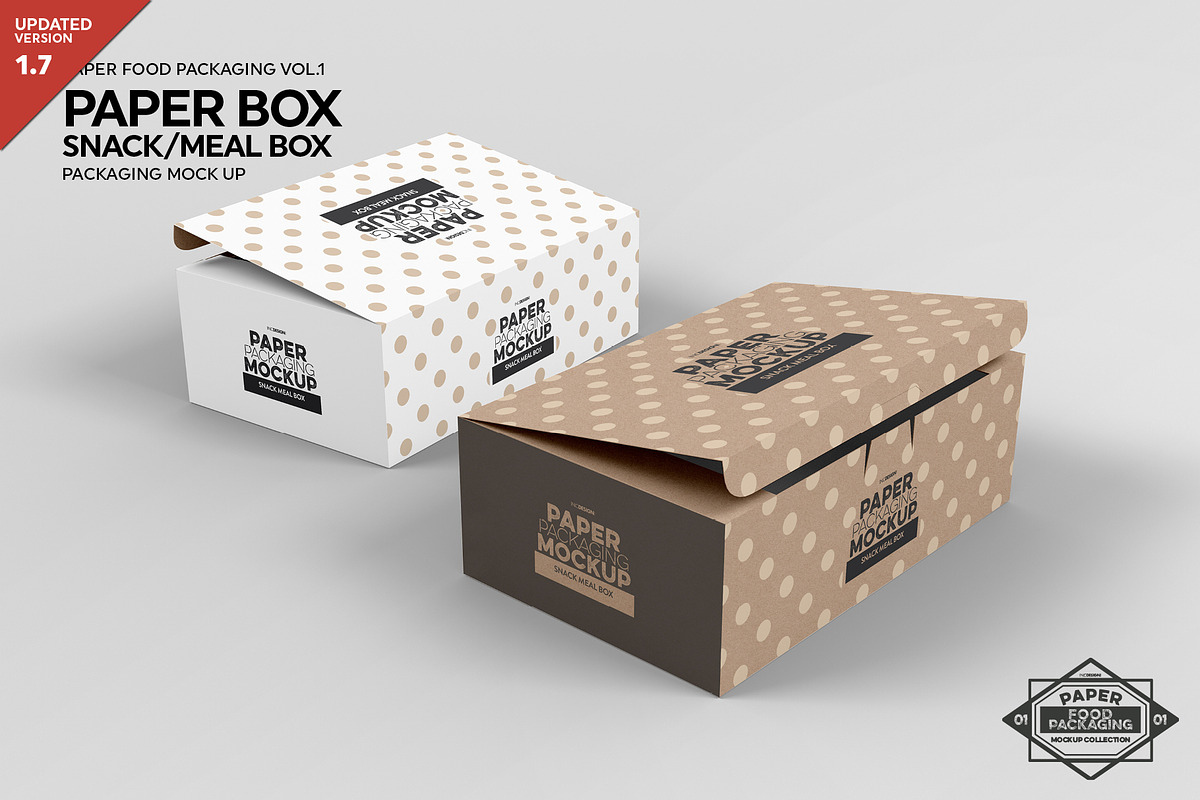 Meal Snack Food Box Packaging Mockup, a Packaging Mockup by INCDesign (Photo 1 of 6)