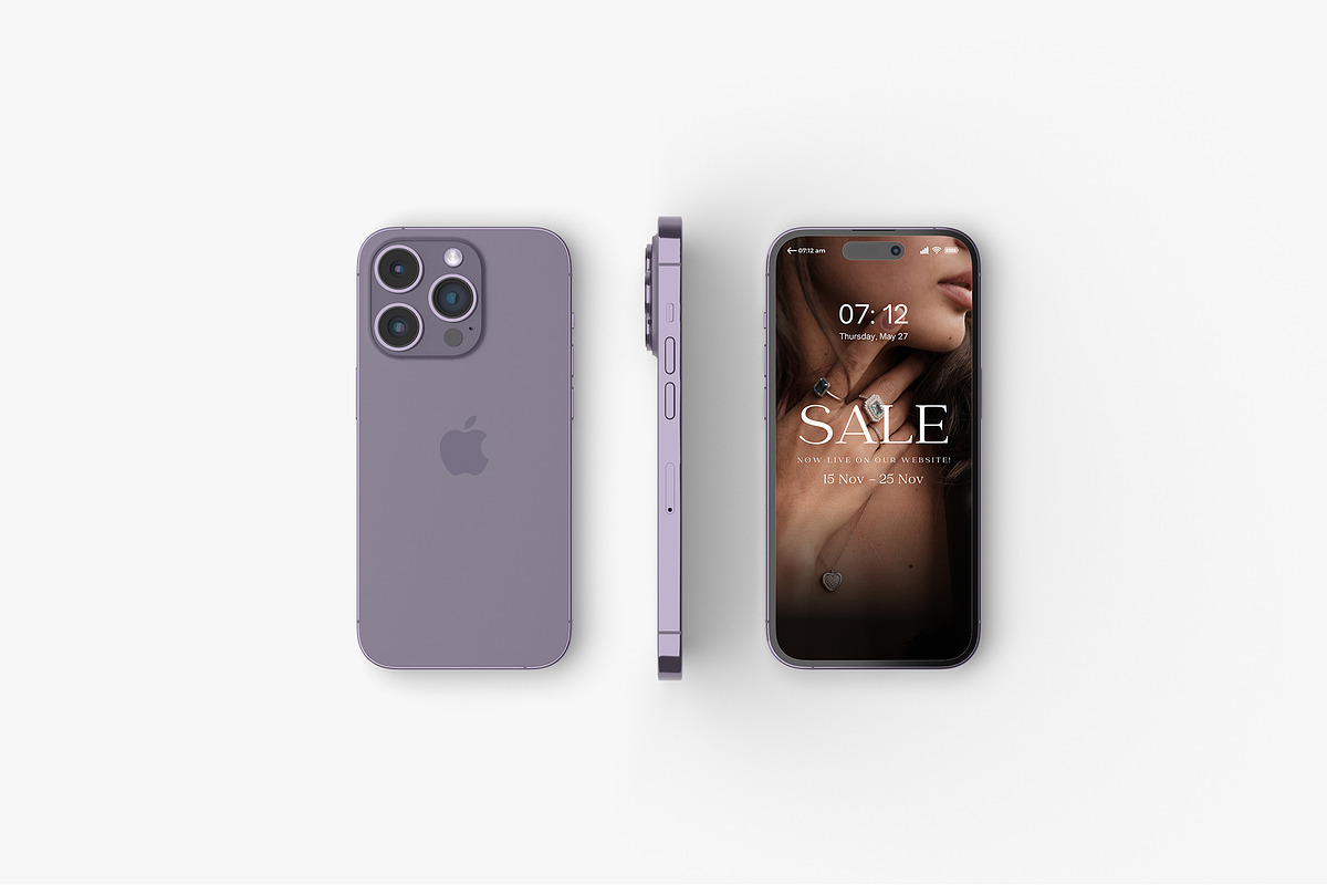 iPhone 14 Pro Mockup Set, an iPhone Mockup by zuhraabdullah (Photo 3 of 11)