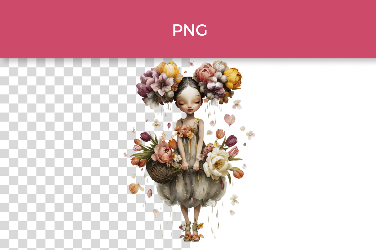Floral Fairy Clipart Bundle, a Person Illustration by InkyQueenArt (Photo 2 of 5)