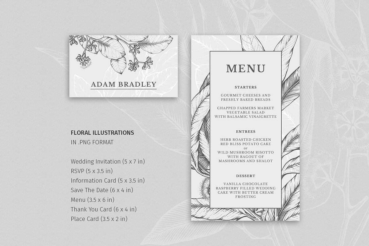 Eucalyptus Wedding Invitation Suite, an Invitation Template by Valeryia Aranovich (Photo 5 of 5)
