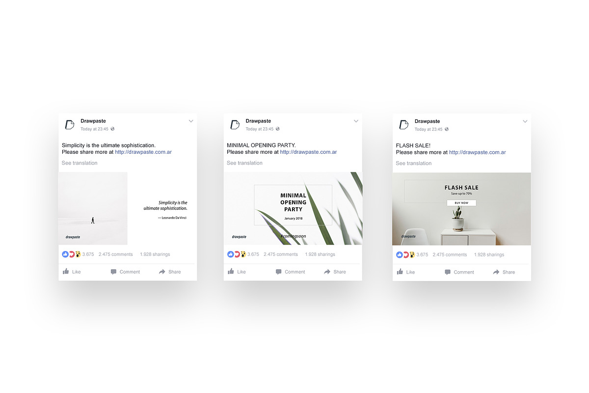 Minimal Social Media Pack 2018, a Social Media Template by Drawpaste (Photo 8 of 12)