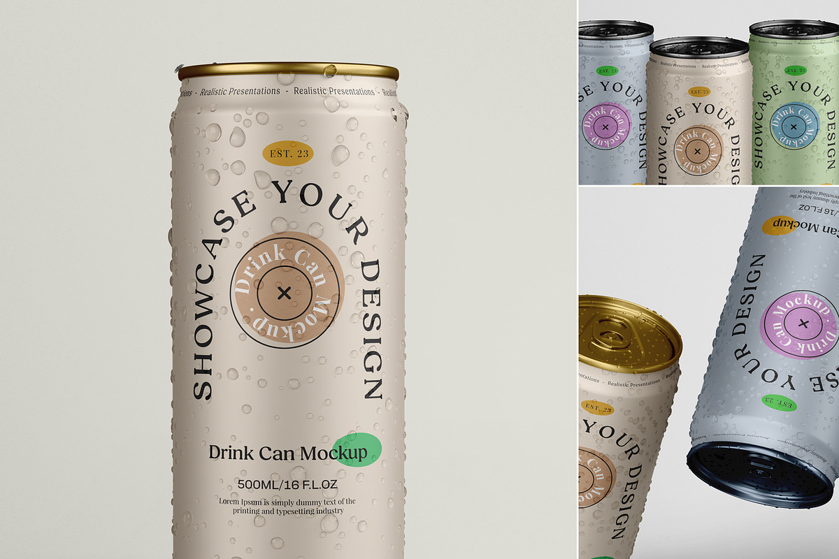 Drink Can Mockup, a Packaging Mockup by Tahtagraphic (Photo 1 of 16)
