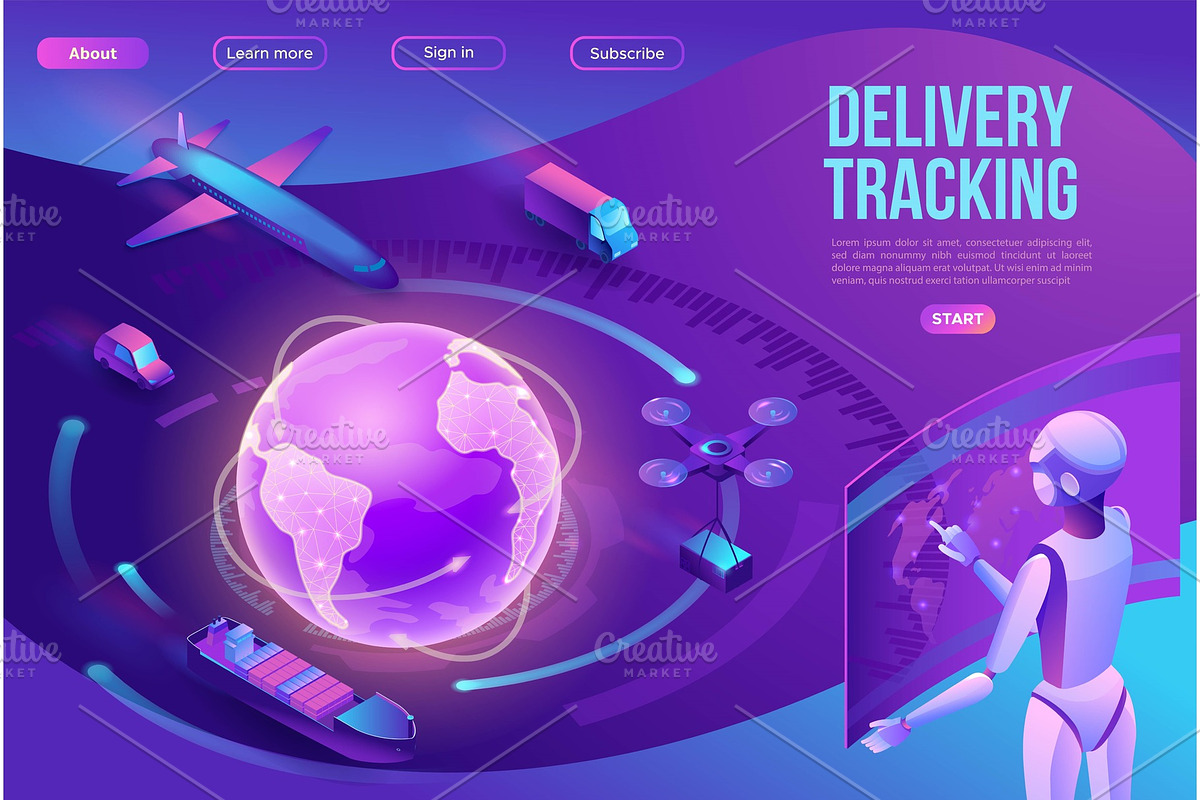 Isometric delivery service with, a Person Illustration by Nadine's illustrations