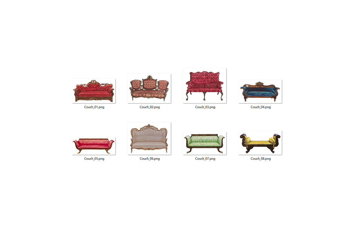 Vintage Couch & Sofa Clipart, an Illustration by Secret Helper (Photo 5 of 5)