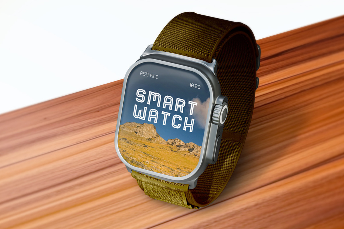 Smartwatch Mockup, a Wearable Device Mockup by Jiwstudio (Photo 6 of 6)