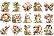 Whimsical Tropical Summer Clipart, an Illustration by OK Design (Thumbnail 3 of 6)