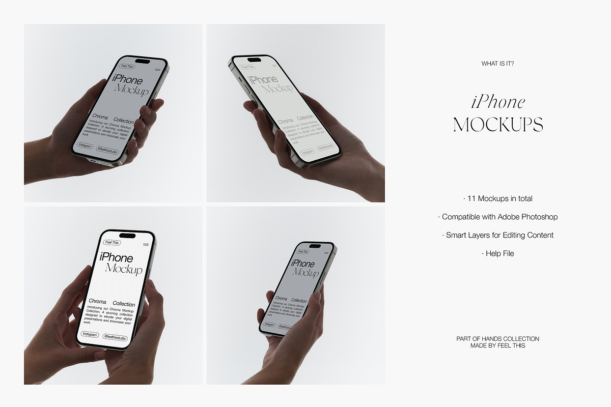 iPhone 14 Pro in Hand Mockups, an iPhone Mockup by Feel This (Photo 2 of 8)
