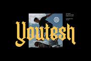 Youtesh - Blackletter Style Font, a Blackletter Font by Imoodev (Thumbnail 1 of 5)