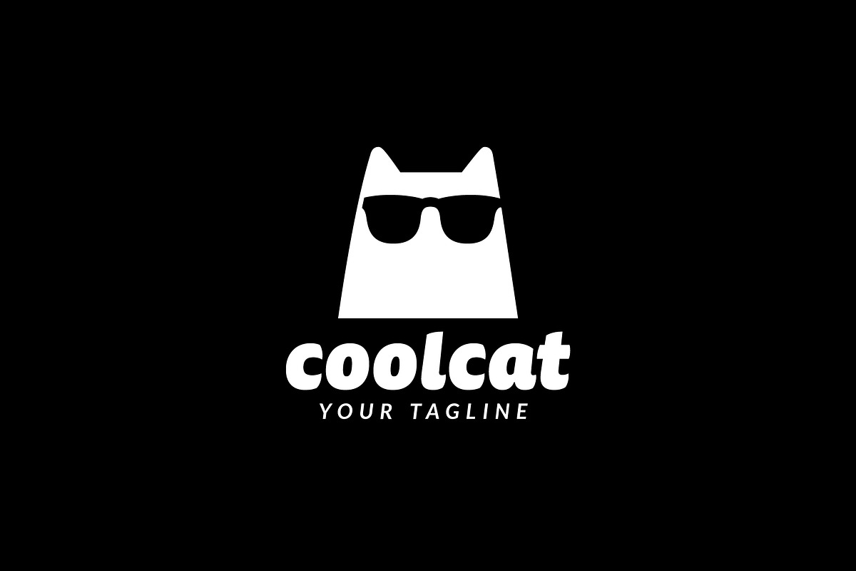 Funny cool black cat logo, a Branding & Logo Template by brandphant