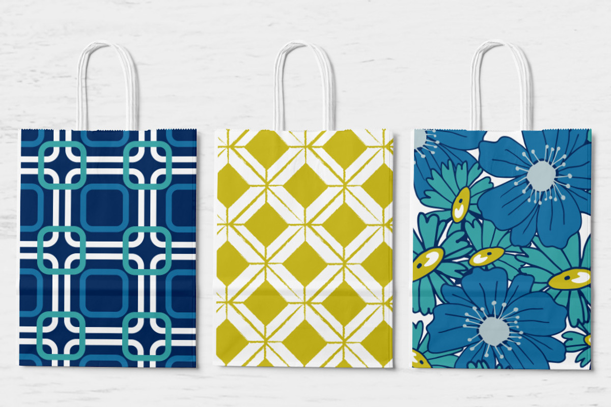 Vintage Blues Floral Patterns, a Pattern Graphic by Wild Twig Co (Photo 4 of 10)