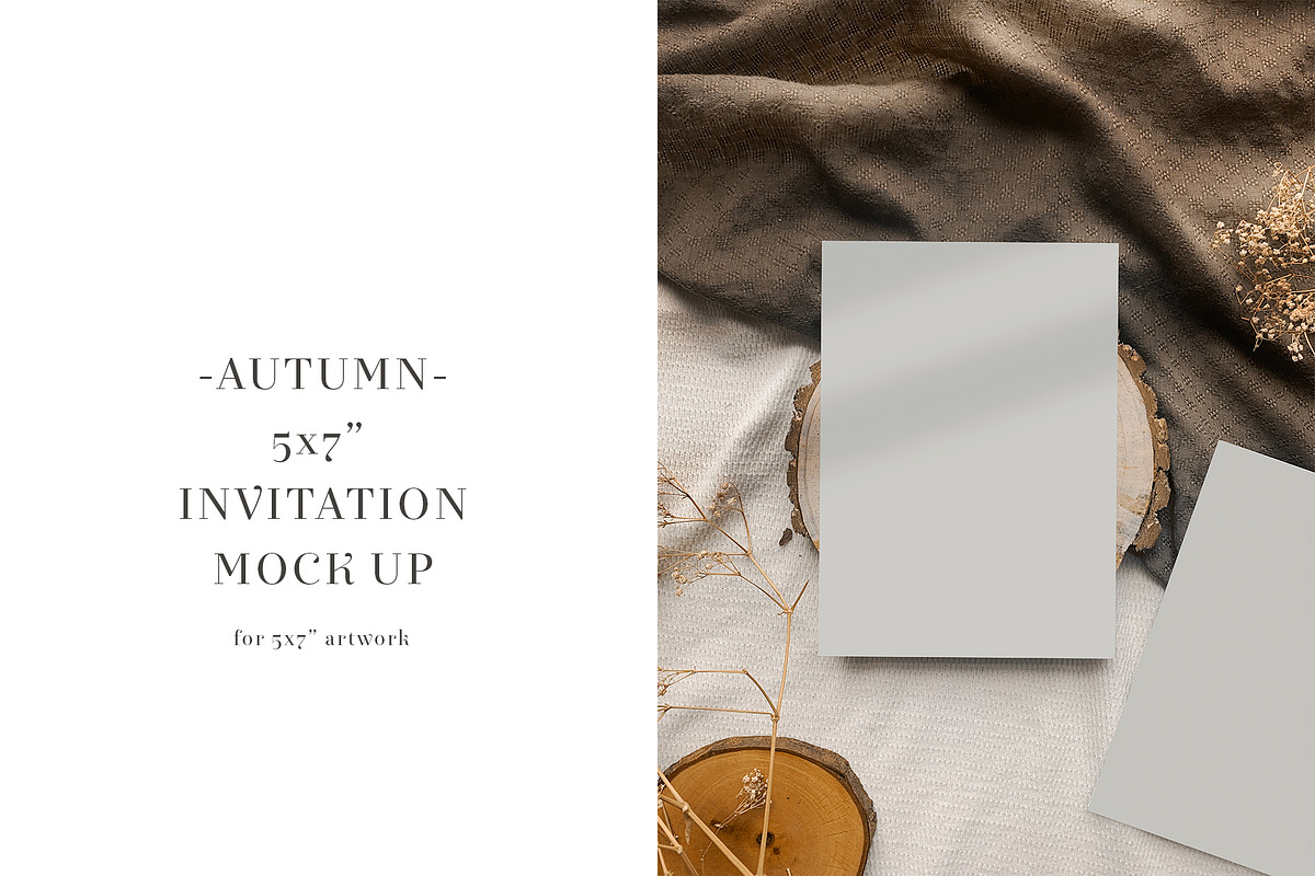 5x7 Invitation Mock Up for autumn, an Invitation Template by My Lovely Stock (Photo 1 of 2)