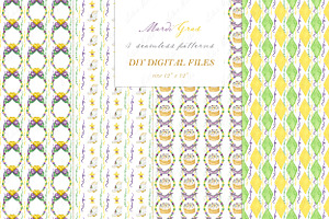 Mardi Gras Watercolor Clipart