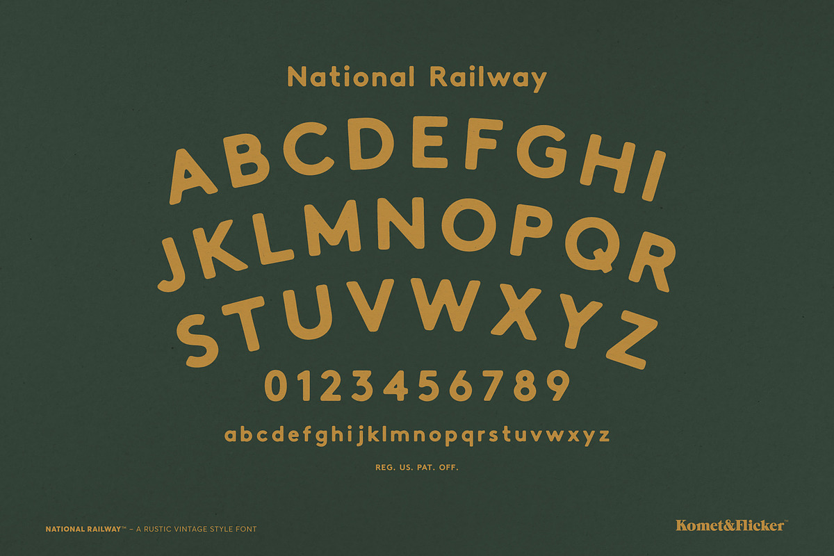 National Railway - A Rustic Font, a Sans Serif Font by Komet & Flicker (Photo 13 of 15)