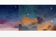 Night Sky Watercolor Background, a Texture Illustration by ArtbyHien (Thumbnail 5 of 10)