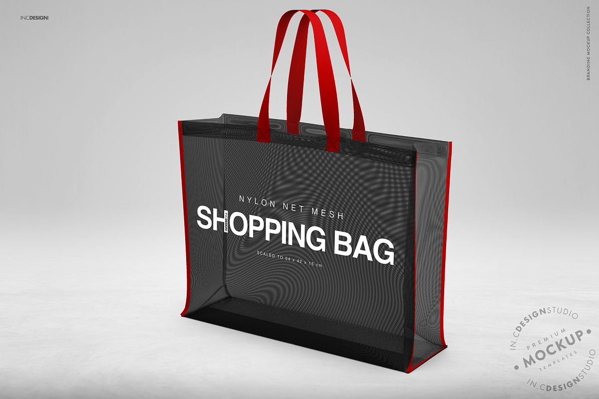 Nylon Net Mesh Shopping Tote Mockup, a Packaging Mockup by INCDesign (Photo 13 of 22)