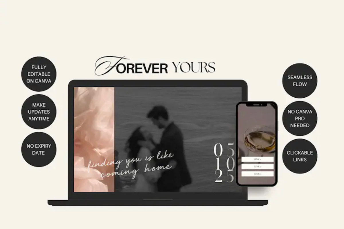 Canva Wedding Website Template RSVP, a Landing Page Template by Ivyandpalette (Photo 4 of 5)