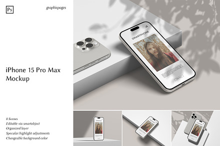 iPhone 15 Pro Max Mockup, an iPhone Mockup by graphicpages