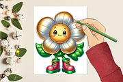 Flowers mascot sublimation clipart, an Illustration by RobertsArt (Thumbnail 7 of 7)