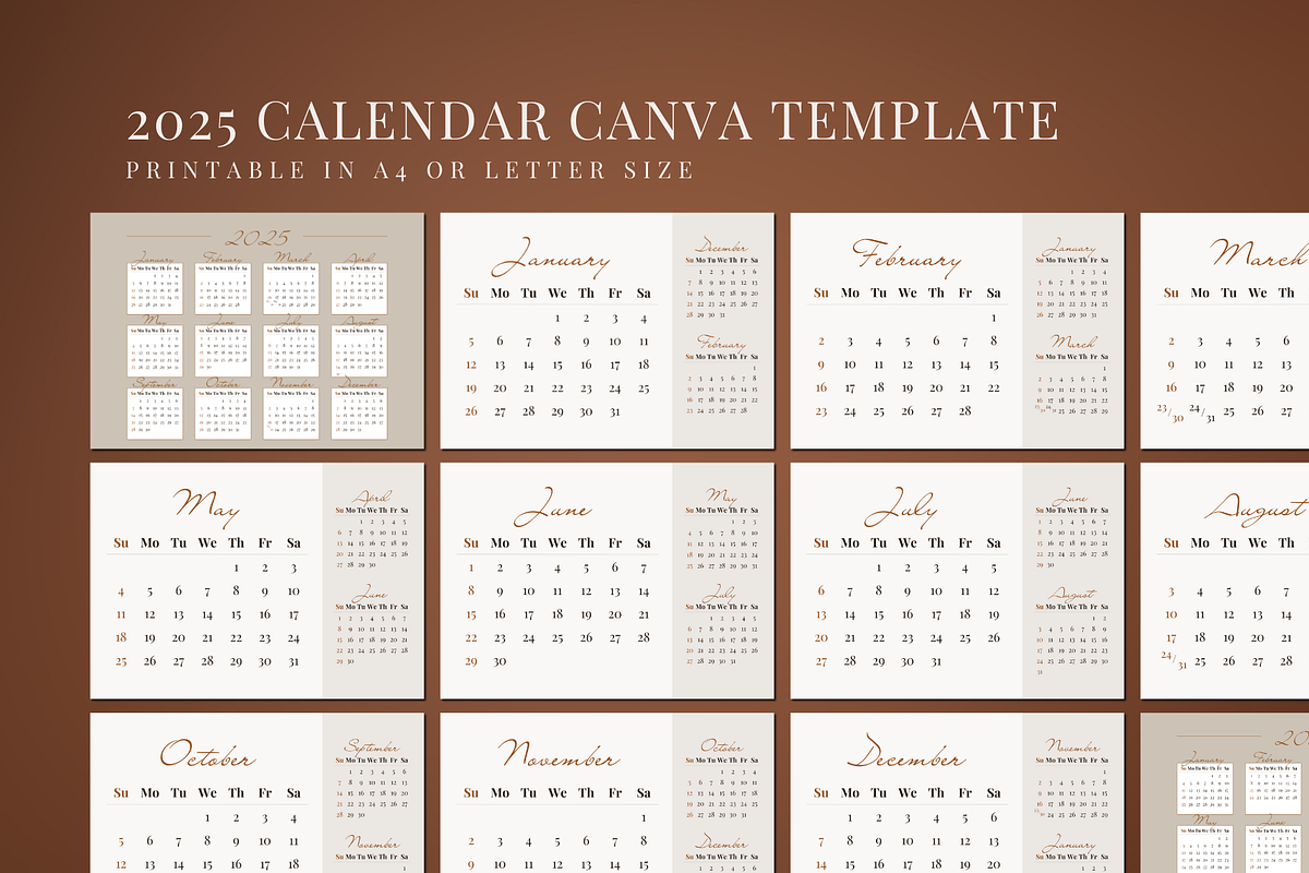 2025 CALENDAR CANVA TEMPLATE, a Stationery Template by The Little Lily Studio (Photo 4 of 5)