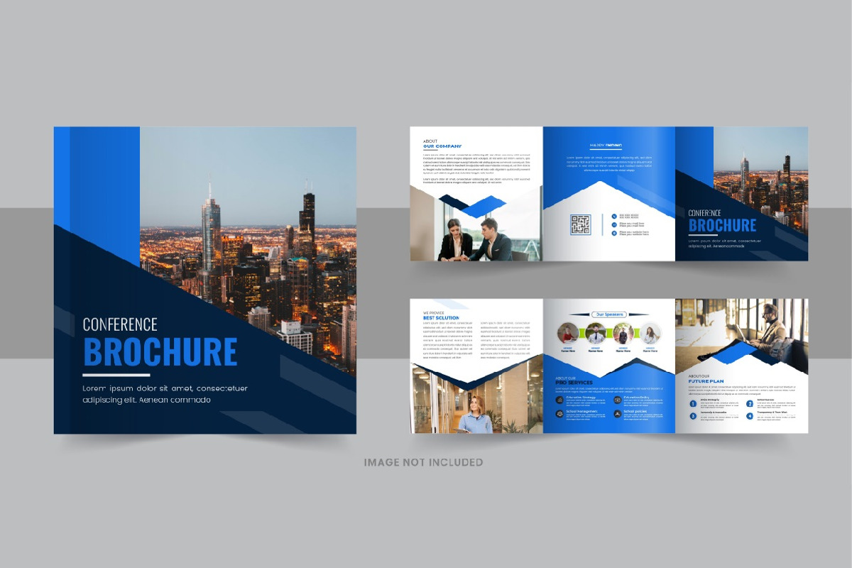 Conference square trifold brochure, a Brochure Template by Pavel_design