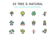 Tree & Natural Line with Color Icons, an Outline Icon by WORAKAMON Design Studio (Thumbnail 1 of 3)