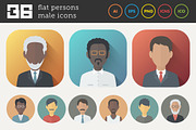Flat Icons Set of Male Persons, an Icon by Alex Serada (Thumbnail 1 of 3)