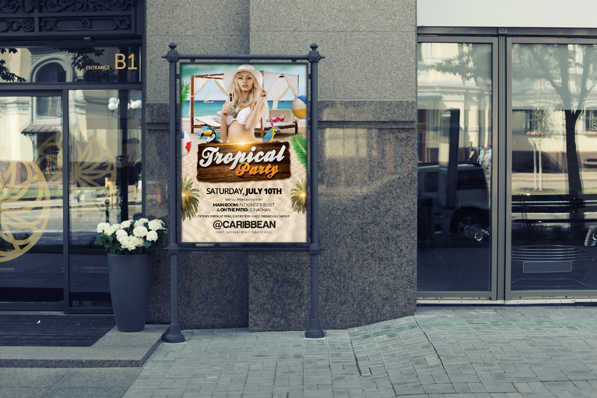 Tropical Party Flyer Template, a Flyer Template by Creative Waffle (Photo 3 of 5)