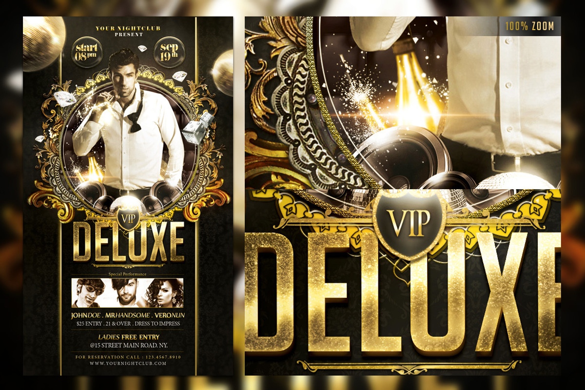 VIP Deluxe Flyer Template, a Templates & Theme by InTheSky15