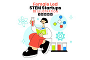 10 Female Led STEM Startups, a Person Illustration by denayunebgt (Thumbnail 1 of 4)