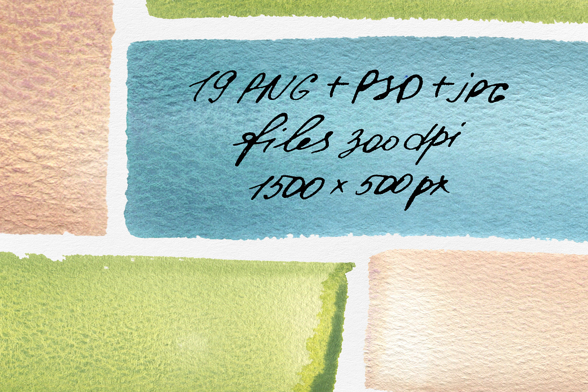 Granulated Watercolor Wash Strips, a Background Graphic by NATASHA CHU (Photo 9 of 11)
