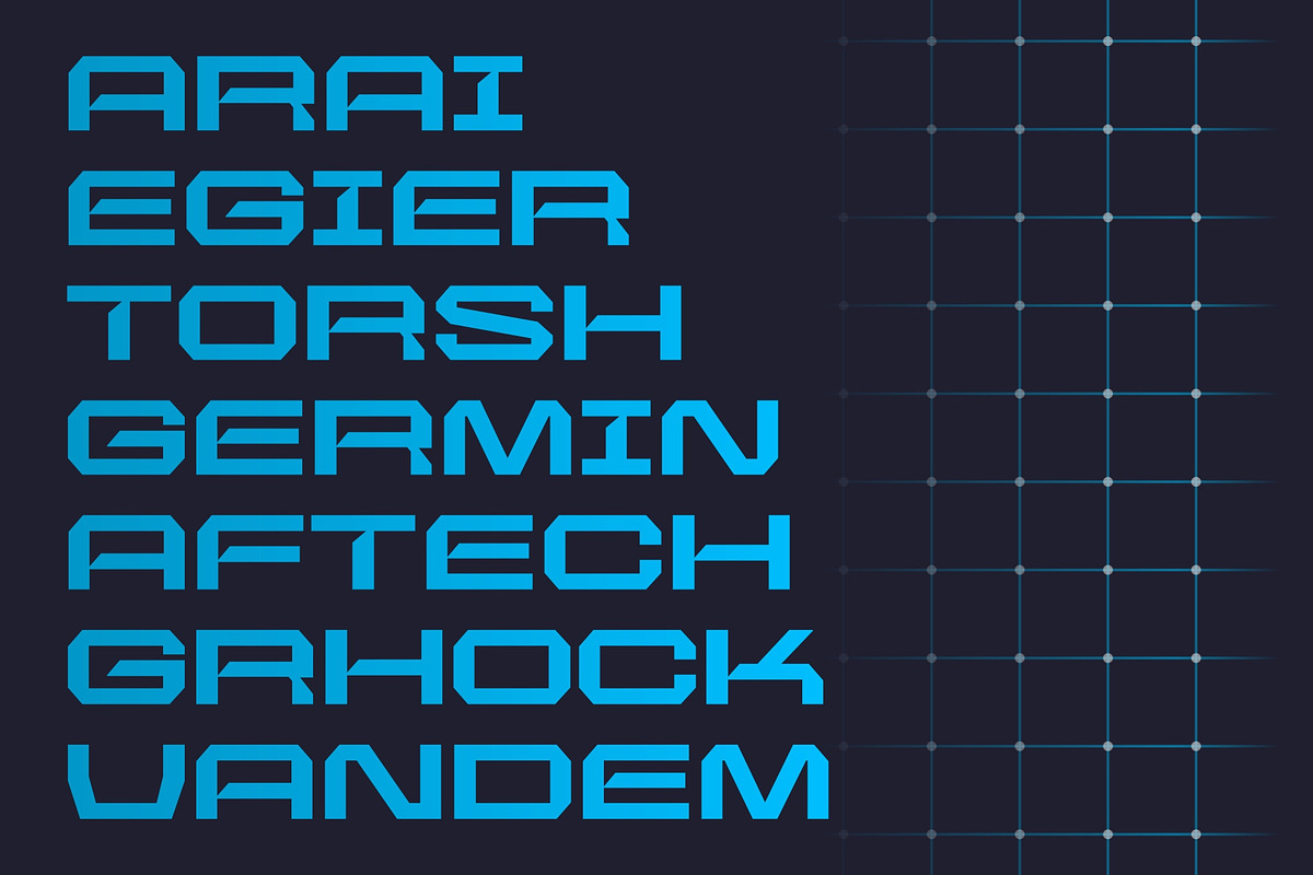 GR GEA – Tech Display Typeface, a Sans Serif Font by Garisman Std (Photo 9 of 19)