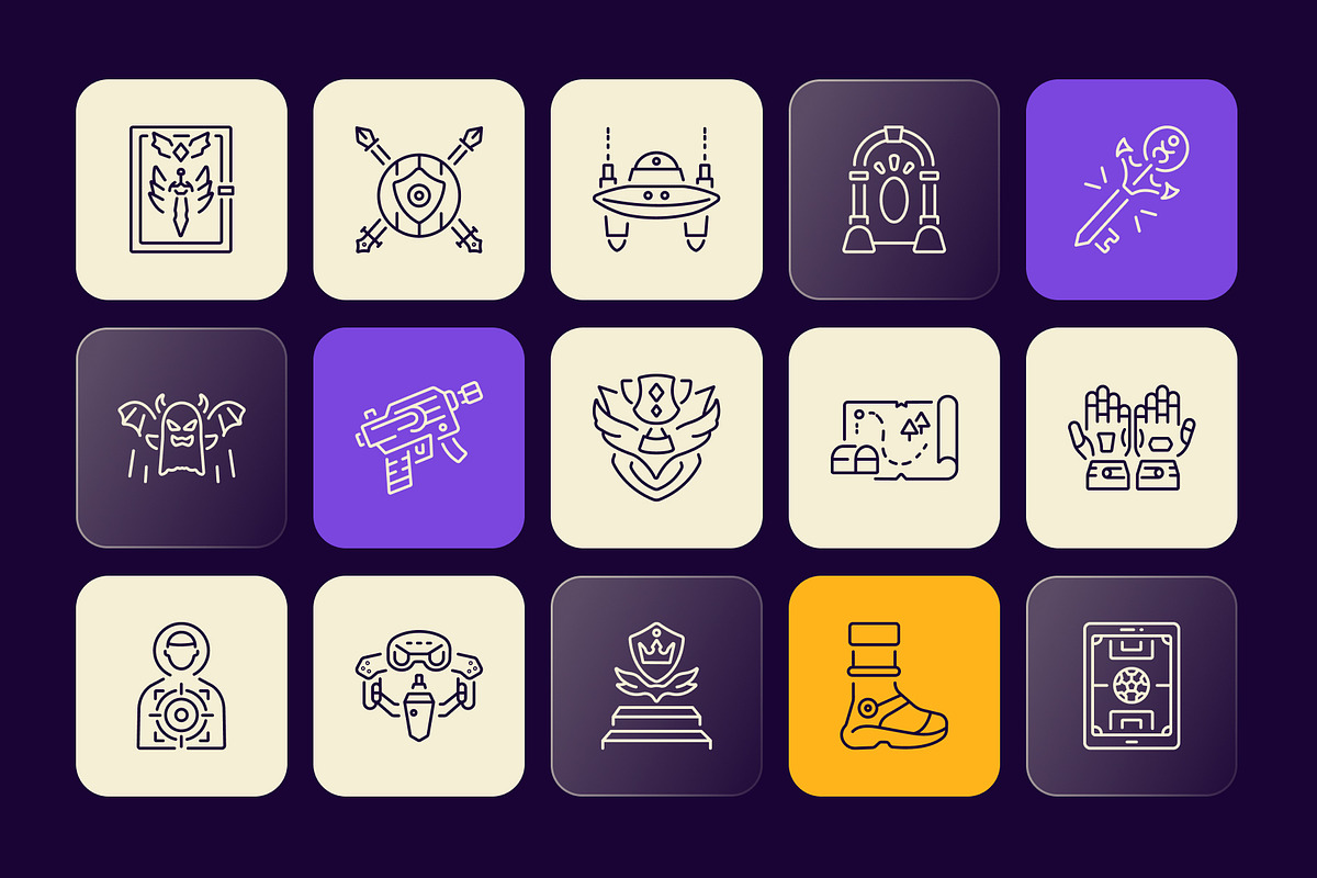 Video Game Icons Set, an Outline Icon by Prosymbols (Photo 6 of 7)