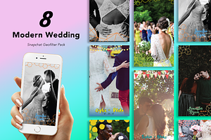 8 Modern Wedding Geofilters Pack
